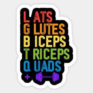 Lats Glutes Biceps Triceps Quads Lgbtq Sticker